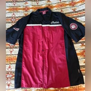 Indian Motorcycle Men's Black and Red Shirt